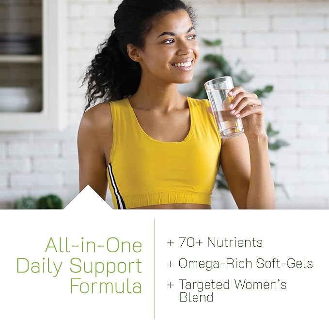 Irwin Naturals Women's Living Green Liquid-Gel Multi - 120 Liquid Softgels Pack of 2 - Includes 70 Essential Nutrients Vitamins &amp Minerals
