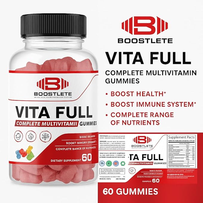 Vita Full – Complete Multivitamin Gummies for Adults | Immune Energy &amp Nutrient Support | Strawberry Flavored | 60 Gummies
