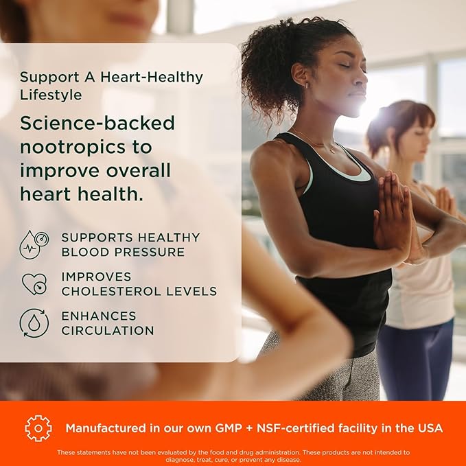 The Genius Brand Genius Heart - Adult Health Supplement for Daily Heart Function Support - Supports Blood &amp Oxygen Flow - With Grapeseed Extract &amp More - Non-GMO Gluten-Free &amp Vegan - 60