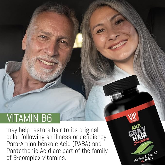 Pure Biotin Powder - Gray Hair Solution - Anti gray hair formula gray hair pills gray hair solution anti gray hair supplement gray hair supplement to reverse gray hair reverse - 2B 120 Caps