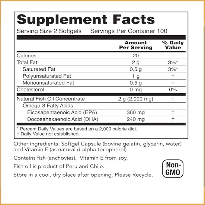 Omega 3 1000mg 200 Softgels
