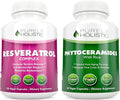 Purely Holistic Resveratrol 1450mg + Phytoceramides Skin Therapy - Vegan Bundle - 180 + 60 Capsules - Packed with Potent Antioxidants - Made in USA