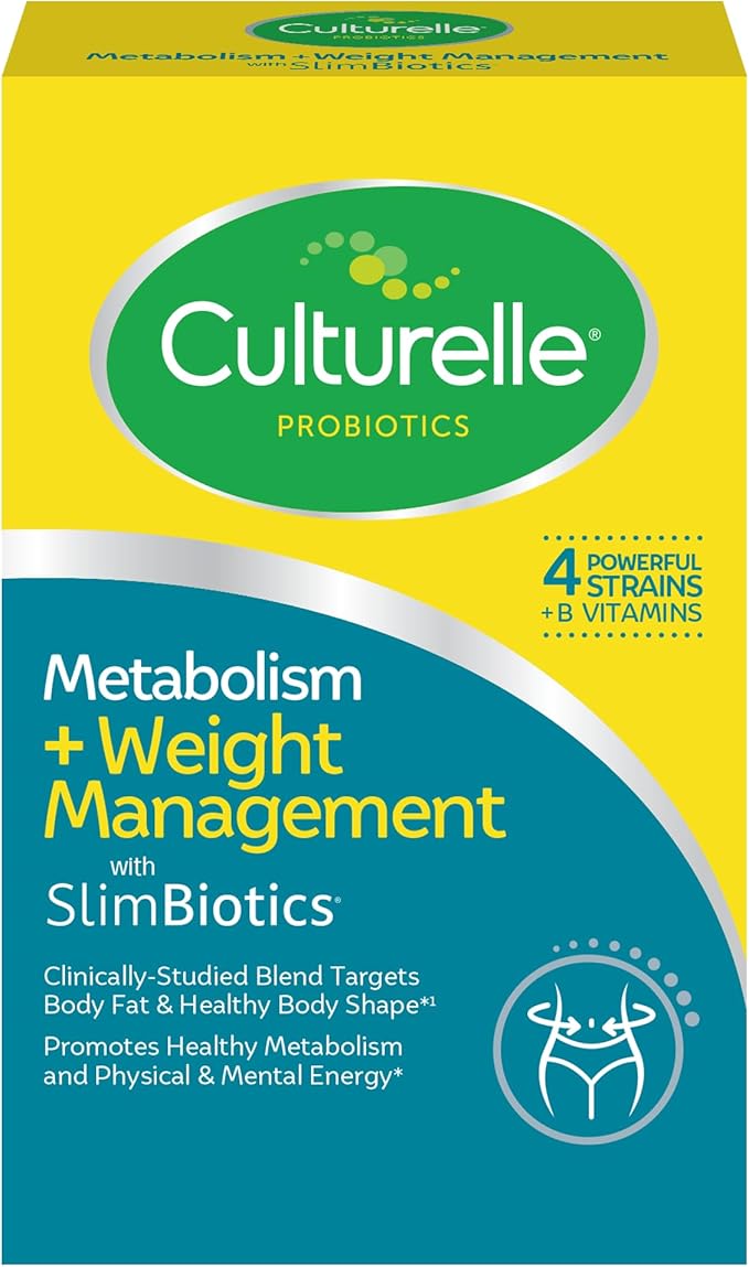 Culturelle Metabolism + Weight Management with SlimBiotics® Probiotic Capsules – 30 Count – Helps Safely Manage Weight - Promotes Healthy Metabolism and Physical &amp Mental Energy