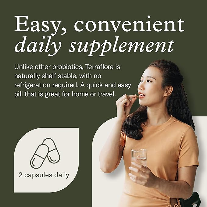 Enviromedica Terraflora Deep Zen Synbiotic - Spore Based Probiotics and Prebiotics for Gut Health &amp Mood Support Organic Soil Based Probiotic Supplement for Men and Women 60 Capsules