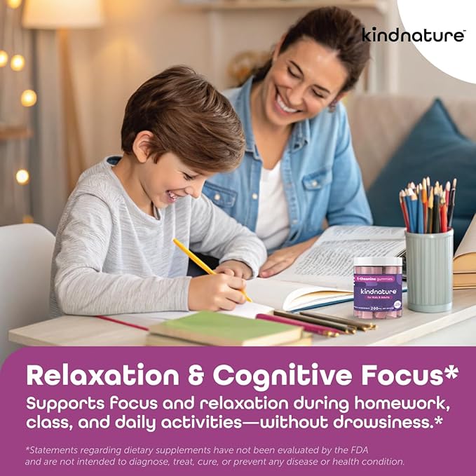 Kids Omega &amp KINDNATURE L-Theanine Bundle - Smart Growth + Calm Balance for Kids &amp Families
