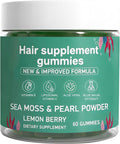 Sea Moss Gummies for Hair LossHair Loss Gummies with Organic Sea MossPearl Powder &amp Aloe VeraVitamin C Vitamin E Supports Hair &amp Skin Wellness Dietary Supplement — 60 Gummies