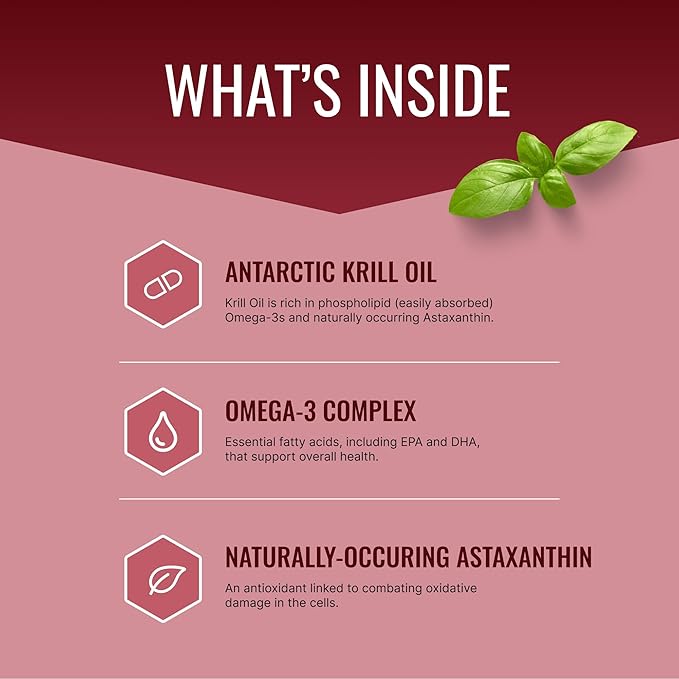 Approved Science Krill Oil - 2000mg Antarctic Krill Oil 650mcg Astaxanthin - 260mg EPA 160mg DHA - 60 Softgels - 1 Month Supply