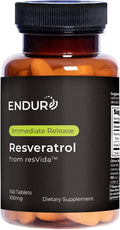 Endur Resveratrol Healthy Aging &amp Cardiovascular Support Supplement Instant Release Antioxidant Grape Skin Extract Gluten Free 100mg (150 Tablets)