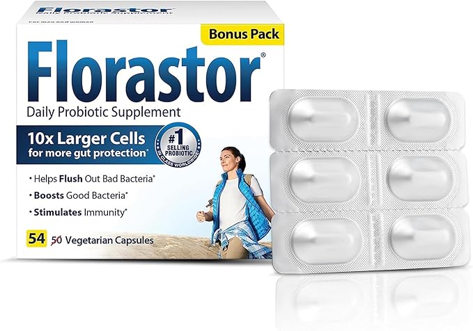 Florastor Probiotics Digestive &amp Immune Health Bundle with 54 &amp 30 Capsules Probiotics for Women &amp Men Helps Flush Out Bad Bacteria &amp Boosts Good with Saccharomyces Boulardii CNCM I-