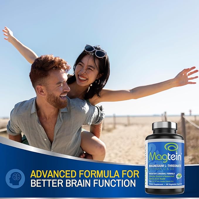 Magtein Magnesium L-Threonate to Improve Cognition Focus Memory Sleep Quality and Brain Health with Small Caps - 120 Vegetable Capsules