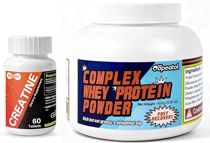Creatine Monohydrate Tablets | 3.6g Creatine per Serving (3 Tablets) | Gentle Whey Protein Powder | Easy to Digest | 30g Protein Supports Strength Endurance | Smooth Mixing Non-GMO