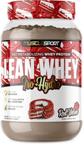 Musclesport Lean Whey Revolution™ Protein Powder - Whey Protein Isolate - Low Calorie Low Carb Low Fat Incredible Flavors - 25g Protein per Scoop - 2lb Red Velvet