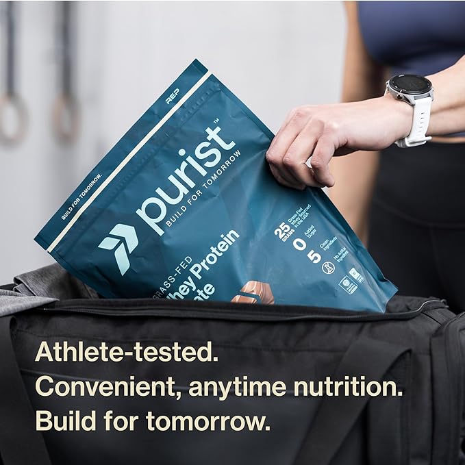 PURIST REP Whey Protein Powder Premium Milk Chocolate Grassfed IsolateWorkout Recovery Keto Friendly Clean Nutrition Meal Replacement Promotes Lean Muscle Sugar and Gluten-Free Women Men 2 Lb