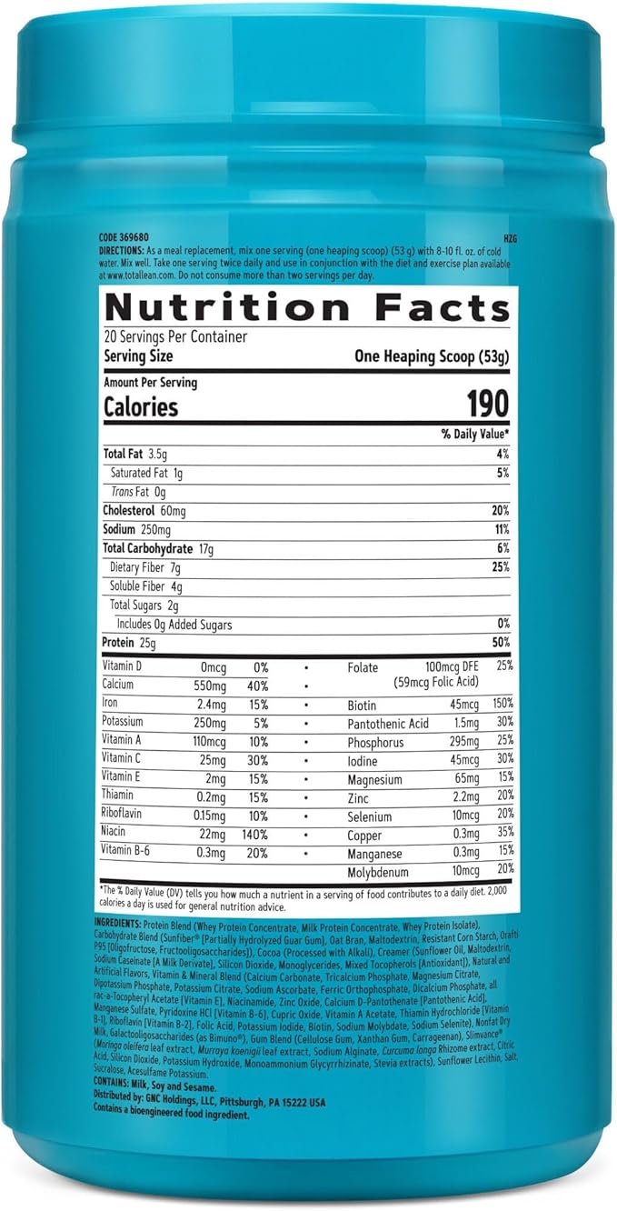 GNC Total Lean Lean Shake + Slimvance Caffeine Free - Chocolate Peanut Butter (20 Servings)