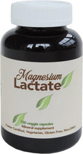 Magnesium Lactate 500 mg per Serving 120 Easy to Swallow Small Vegetarian Capsules. Gluten Free. Doctor formulated. Highly bioavailable Formulation. High Absorption. Made in USA.