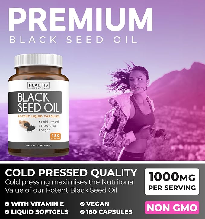 Omega 7 Softgels &amp Black Seed Oil (3-Month Supply) Omega Glow Blend Bundle - Purified Omega-7 Softgels (90 Softgels) Provinal Peruvian Anchovy and Black Seed Oil (180 Capsules) Cold-Pressed Oil