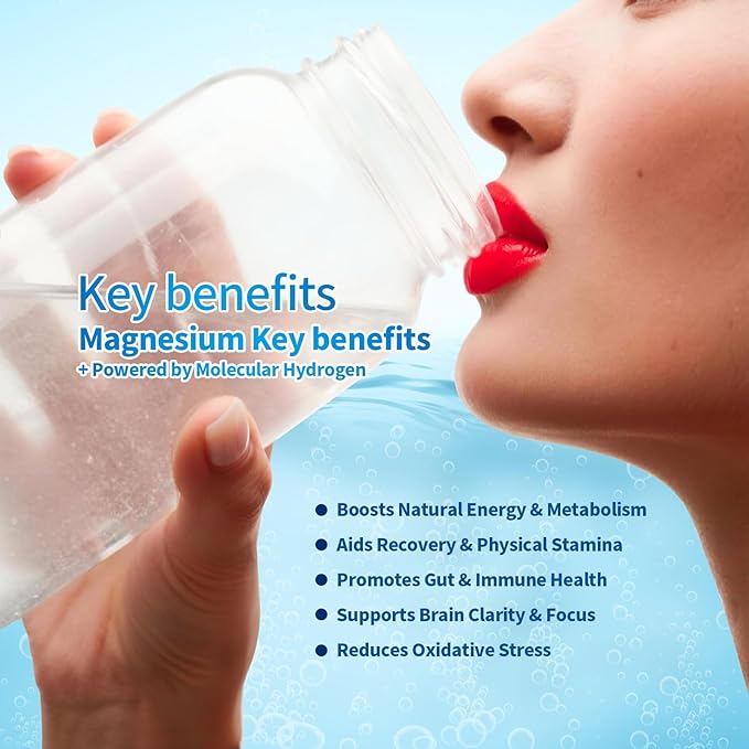 Magnesium Hydrogen Water Tablets Tablets for Drinking Water - H2 Molecular Tabs | Magnesium* Pills Electrolytes Hydration Supplement to Support Healthy Aging &amp Energy Boost (1 Pack)