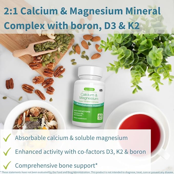 Vegan Vanilla Collagen Protein Powder + Calcium &amp Magnesium Complex Bundle Comprehensive Bone Support by Igennus