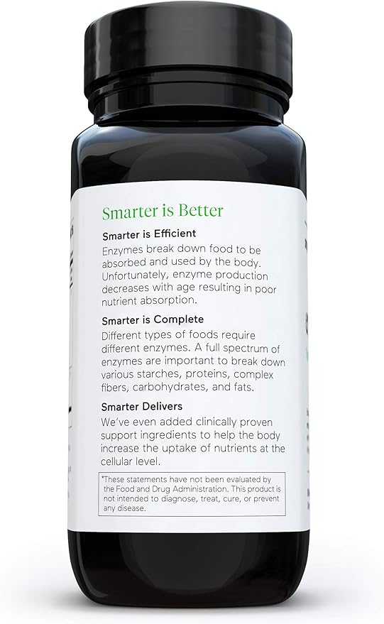 SMARTERNUTRITION Plant-Based Vitamin D3 Immune Support with Vegan K2 Complex + Smarter Nutrition Enzymes - Daily Digestive Aids with 16 Different Natural Enzymes