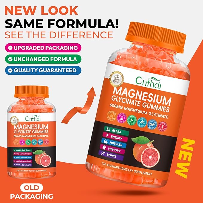 Magnesium Glycinate Gummies for Women &amp Kids High Absorption Magnesium Citrate Calcium B6 D3 Chews Gummy Relaxation Stress Relief Night Rest