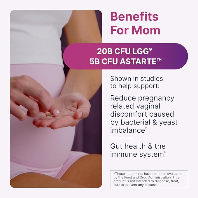 Microbiome Labs Pregnancy Support - Prenatal &amp Postpartum Probiotics for Women - Probiotic Supplements to Support Gut Health &amp A Balanced Vaginal Microbiome Through Breastfeeding (30 Capsules)