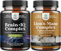 Bundle of Nootropic Memory Supplement with Vitamin B 12 Bacopa Monnieri Rhodiola Rosea DMAE Ginkgo Biloba and Advanced Lion's Mane Mushroom Supplement - Reishi Chaga Maitake Shiitake for Brain Support
