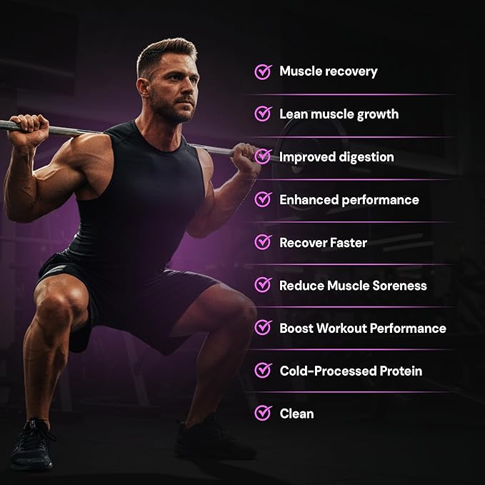 GLO Health Foods Cold-Processed Whey Protein - Salted Caramel Flavor - 24g Protein per Serving - Whey with Digestive Enzymes &amp BCAAs - Supports Muscle Growth Strength &amp Recovery - 2 LB (28 Se
