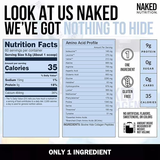 NAKED Chocolate Whey Isolate Protein Powder (24 Servings) Collagen Peptides Protein Powder 20oz (60 Servings) – Grass-Fed Pasture-Raised Non-GMO Gluten Free Keto Paleo Friendly