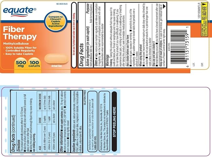 Fiber Therapy Methylcellulose 500mg100ct (Pack of 1)