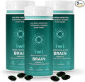 iwi life Brain Omega-3 180 Softgels (90 Servings) Vegan Plant-Based Algae Omega-3 with EPA + DHA Focus Memory and Mood Support Dietary Supplement Krill &amp Fish Oil Alternative No Fishy Aftert