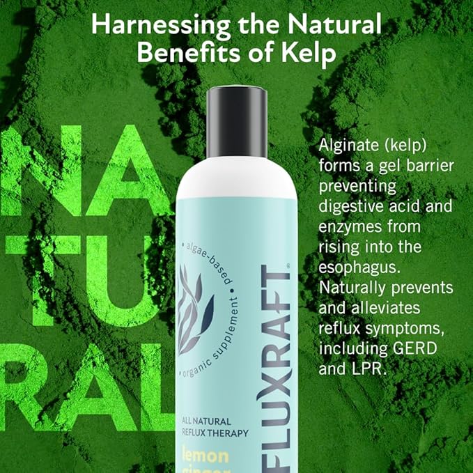 Acid Reflux Therapy Organic Alginate Rapid &amp Long Lasting Gerd LPR &amp Digestion Symptom Support Zero Sugar Gluten Free Low Sodium Lemon Ginger 47 Gel Servings Per 8 OZ Bottle 2 Pack