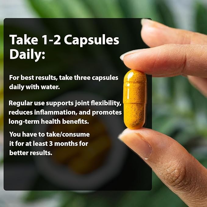 Curcumin Capsules - Antioxidant Properties | for Joint Comfort &amp Anti-Aging| Inflammation Relief | 60 Veg Capsules (60)