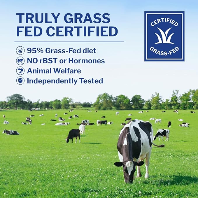 Opportuniteas Grass Fed Whey Protein Powder Concentrate - Vanilla - Pure Protein Supplement - Non GMO Hormone Free &amp Gluten Free - 1lb
