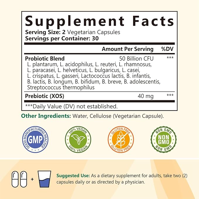 Probiotics 80 Billion + 50 Billion Bundle 25 &amp 18 Strains with Prebiotics Gut &amp Immune Health Shelf Stable Non-GMO Made in USA 120 Capsules
