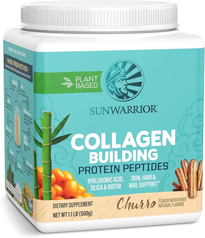 Vegan Collagen Protein Powder for Women Silica Plant Based Collagen Powder Churro Flavor with Vegan Hair Skin and Nails Vitamins Non-GMO No Added Sugar Soy Dairy &amp Gluten Free (Churro 20 Servings