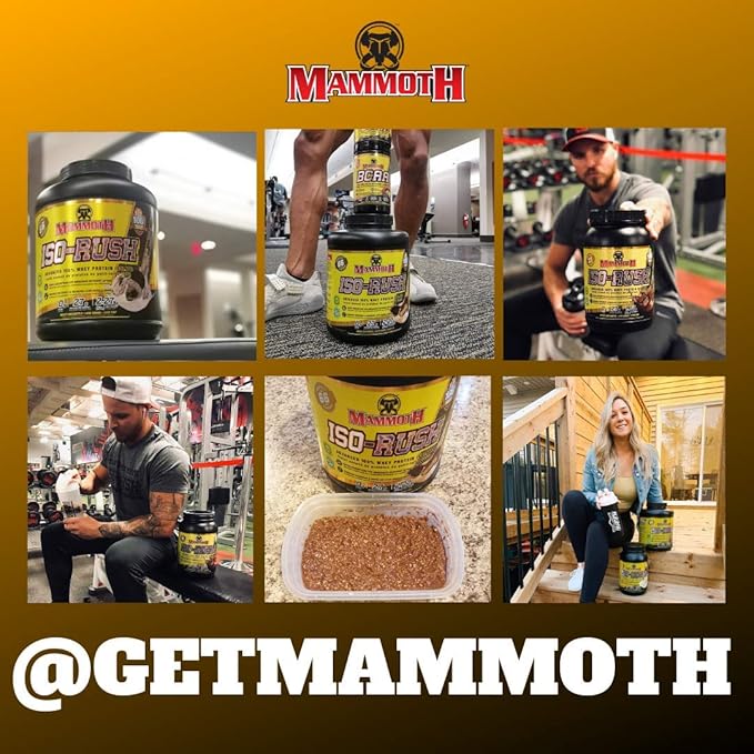 Mammoth Iso-Rush Premium Whey Protein Isolate Fast-Digesting Hormone Free Cross Flow Micro-Filtered (CFM) Sugar Free Bioactive Lactose Free Gluten Free 5 LB (Vanilla Ice Cream)