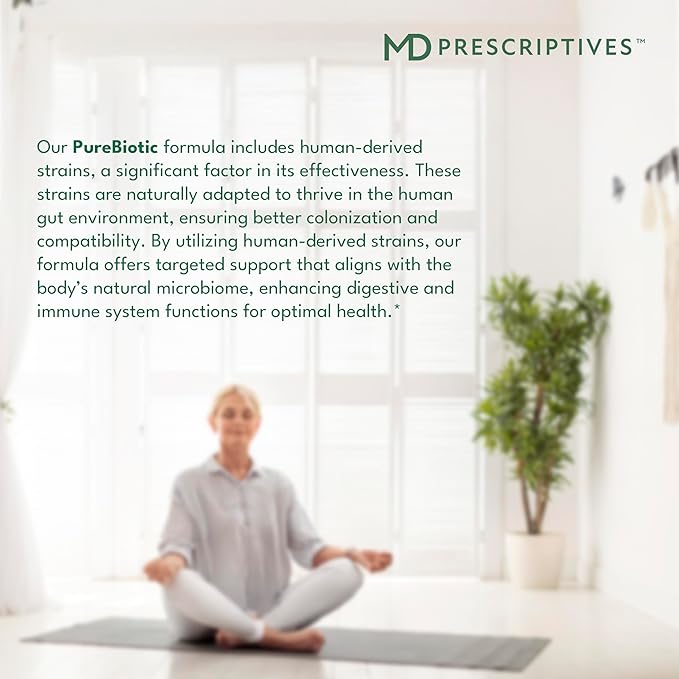 MD Prescriptives - PureBiotic - Probiotic Dietary Supplement for Digestive &amp Gut Health - 60 Capsules