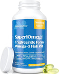 Triglyceride Omega 3 Fish Oil – High EPA &amp DHA for Eye Joint Heart &amp Brain Support – Omega-3 Fatty Acids - Lemon Flavor – 180 Softgels – 90 Day Supply