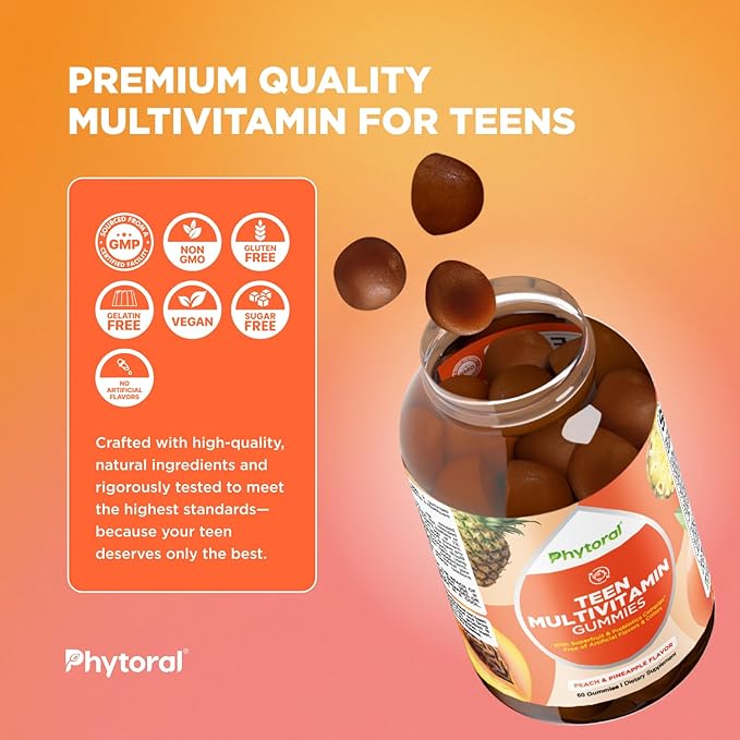 Daily Teen Gummy Vitamins - Multivitamin for Teens 12-17 Boys and Girls Daily Multivitamin Gummies for Teenagers - Essential Vitamins for Growing Teens - Support Health Growth and Development 180ct