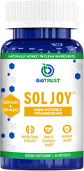 BioTrust Sol Joy High-Potency Vitamin D3 K2 – High Potency (50 mcg)