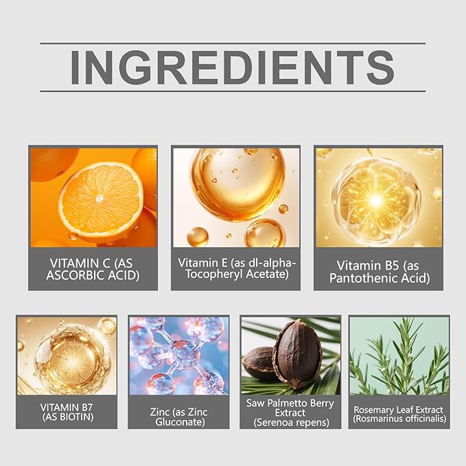 Lumin Hair Growth Gummies with Biotin Rosemary &amp Saw Palmetto - Supports Healthy Hair Growth Strength &amp Scalp Health Nourishes Skin &amp Nails Vegan Mixed Berry Flavor 60 Count