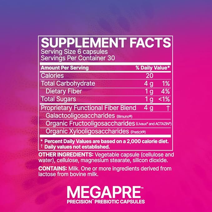 Microbiome Labs MegaSporeBiotic (60 Capsules) + MegaPre (180 Capsules) Probiotic Prebiotic Bundle - Spore-Based Probiotic with Prebiotic Fiber Supplement