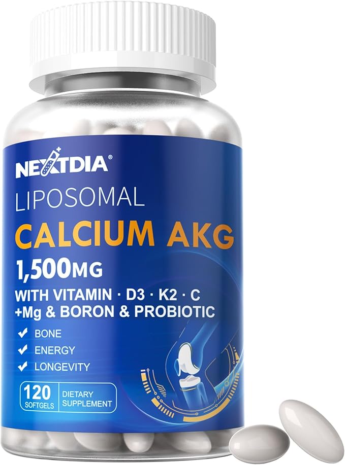 Berberine Supplement 1500mg + Liposomal Calcium AKG Supplement 1500mg