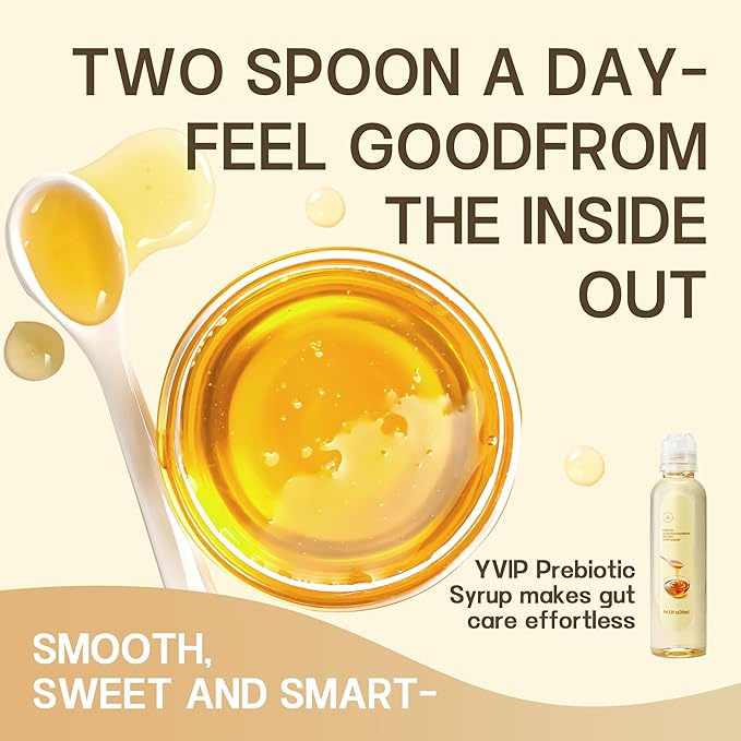 YVIP Prebiotic Fiber Supplement Fructooligosaccharides (FOS) Syrup Prebiotics Intestinal Support Fiber for Colon &amp Gut Health - Plant-Based Vegan Friendly (290mL)