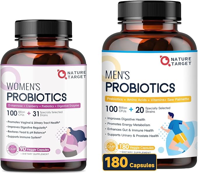 NATURE TARGET Probiotics for Women &amp Probiotics for Men 180 Capsules