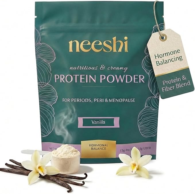 Nourishing Protein Blend for Hormonal Balance – Vegan Gluten-Free All-Natural – Supports PMS &amp Menopause Relief – 1-Week Supply – Vanilla Flavor