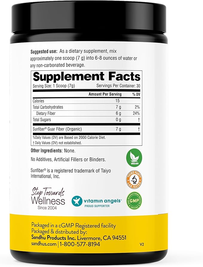 Sandhu's Preibiotic Fiber Supplement Powder &amp Gut Health Capsules| Digestive Colon &amp Gut Health| Non-GMO Keto|