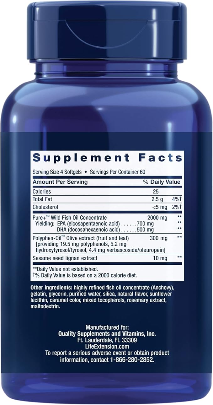 Life Extension Bone Restore + Vitamin K2 Vitamins &amp Minerals Maintain Bone Health &amp Strength &amp Super Omega-3 EPA/DHA Fish Oil Sesame Lignans &amp Olive Extract