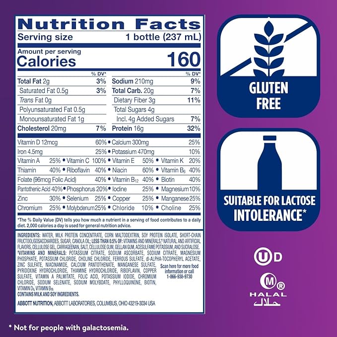 Ensure High Protein Bottled Vanilla Nutrition Shake with Fiber Ready to Drink 16g Protein and 27 Vitamins and Minerals 8 fl oz 24 Pack