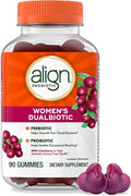 Align Probiotic Women's Dualbiotic Womens Probiotic Gummies Prebiotics and Probiotics for Women with Cranberry for Urinary Tract Health* Cranberry Flavor 90 Gummies